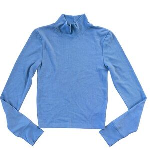 NWT American Eagle Blue Thermal Cropped Turtle Neck Size Medium